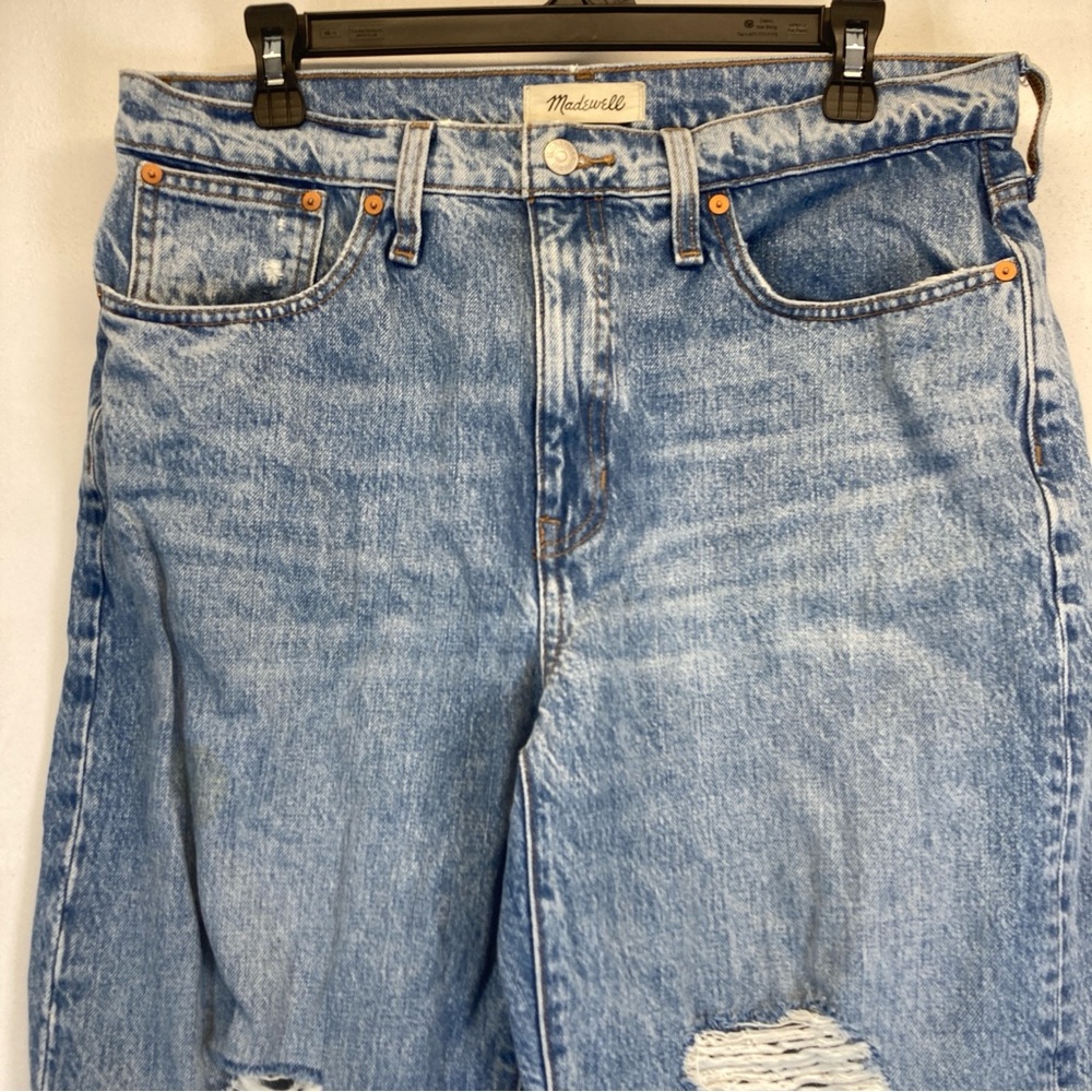 Madewell The Dadjean Medium Wash Blue Jeans Size 28 Distressed - Picture 3 of 16
